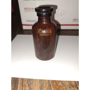 Vintage Antique Amber Glass Lysol Bottle from 1930s Whitall Tatum Made in USA